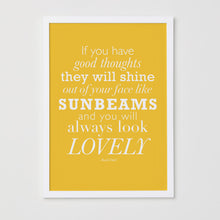 Load image into Gallery viewer, If You Have Good Thoughts Roald Dahl Print - Yellow