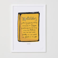 Load image into Gallery viewer, Matilda's Strong Young Mind Book Print - Yellow