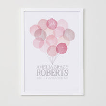 Load image into Gallery viewer, Personalised New Baby Balloons Print - Baby Pink
