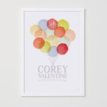 Load image into Gallery viewer, Personalised New Baby Balloons Print - Baby Blue