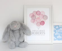 Load image into Gallery viewer, Personalised New Baby Balloons Print - Baby Pink
