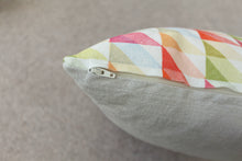 Load image into Gallery viewer, Handmade Geometric Linen Cushion - Pink Allover