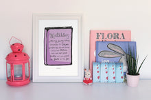 Load image into Gallery viewer, Matilda's Strong Young Mind Book Print - Purple