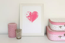 Load image into Gallery viewer, Pink Floral Heart Print