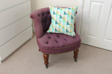 Load image into Gallery viewer, Handmade Geometric Linen Cushion - Aqua Allover