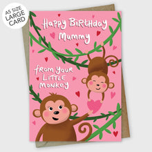 Load image into Gallery viewer, Happy Birthday Mummy from your Little Monkey Card
