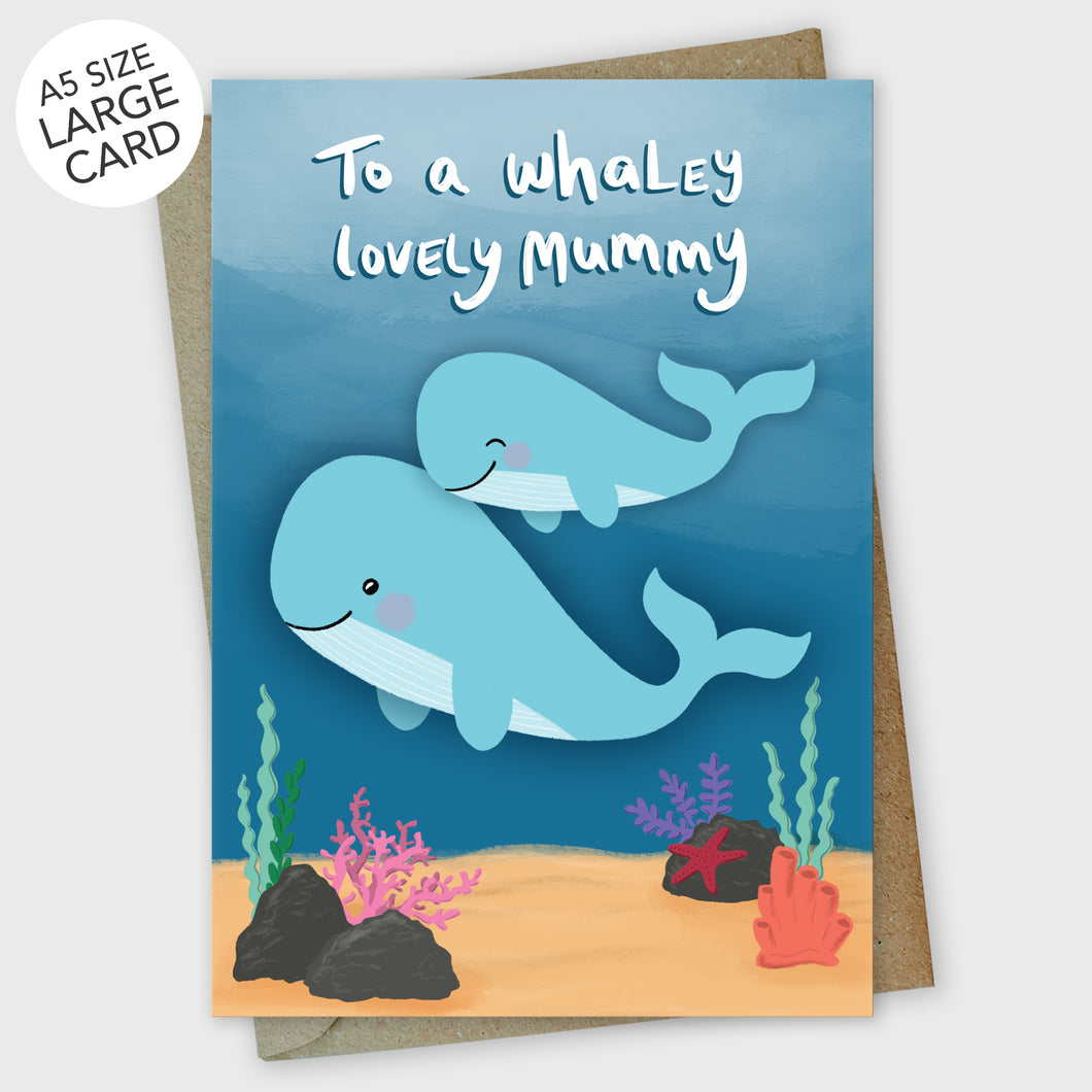 I Whaley Love you Mummy Cute Whales Mother's Day Card