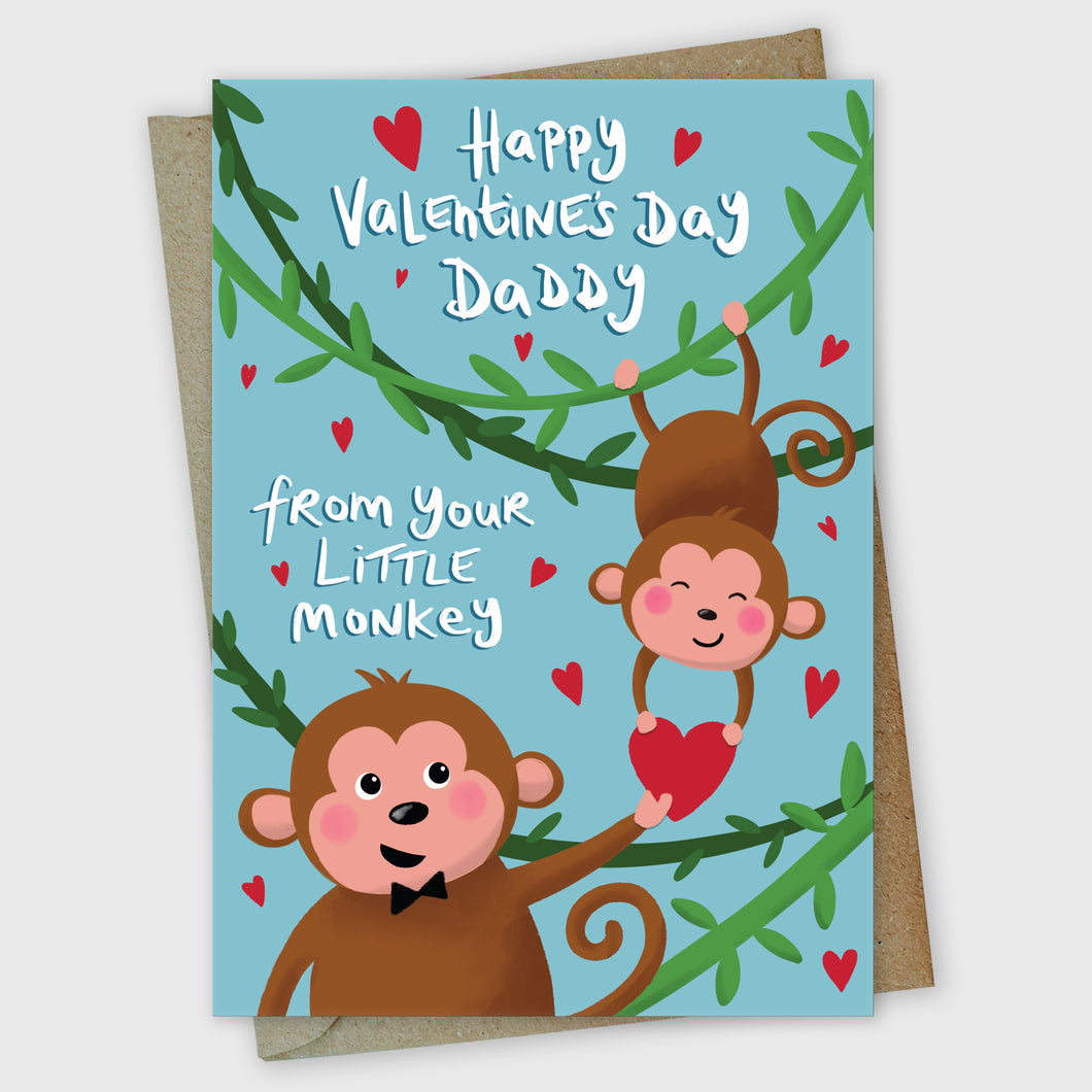 Happy Valentine's Day Daddy from your Little Monkey Card