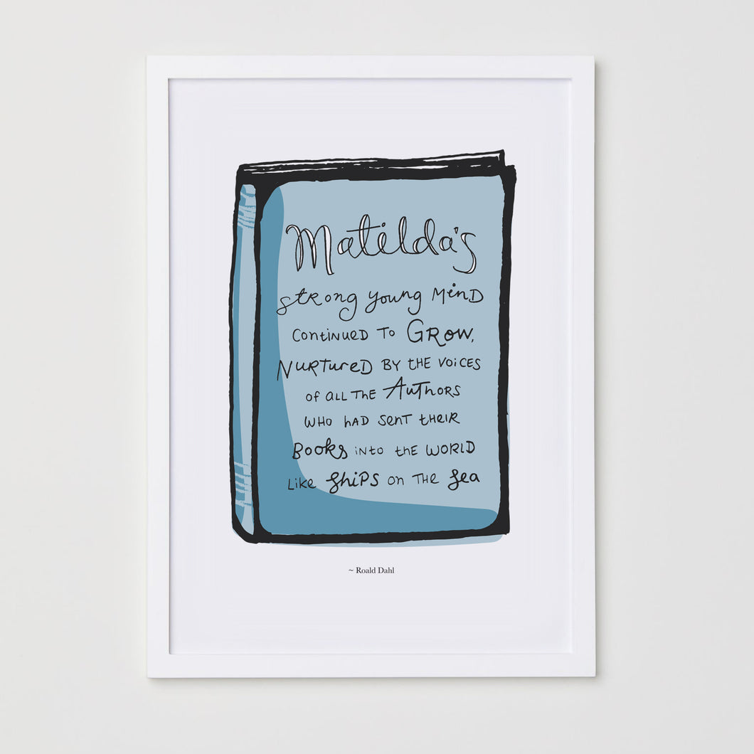 Matilda's Strong Young Mind Book Print - Blue