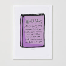 Load image into Gallery viewer, Matilda&#39;s Strong Young Mind Book Print - Purple
