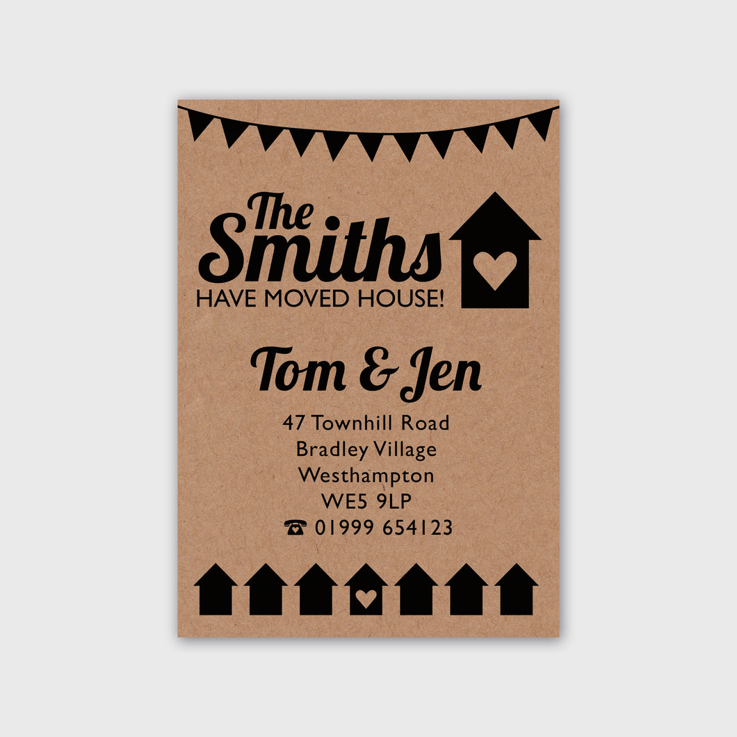 Personalised New Address Announcement Postcards - Kraft