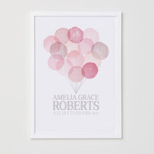 Load image into Gallery viewer, Personalised New Baby Balloons Print - Baby Pink
