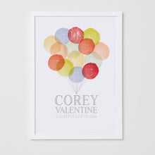 Load image into Gallery viewer, Personalised New Baby Balloons Print - Baby Blue
