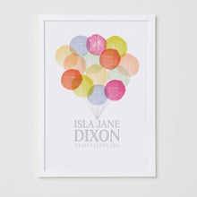 Load image into Gallery viewer, Personalised New Baby Balloons Print - Pink Rainbow
