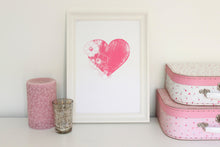 Load image into Gallery viewer, Pink Floral Heart Print
